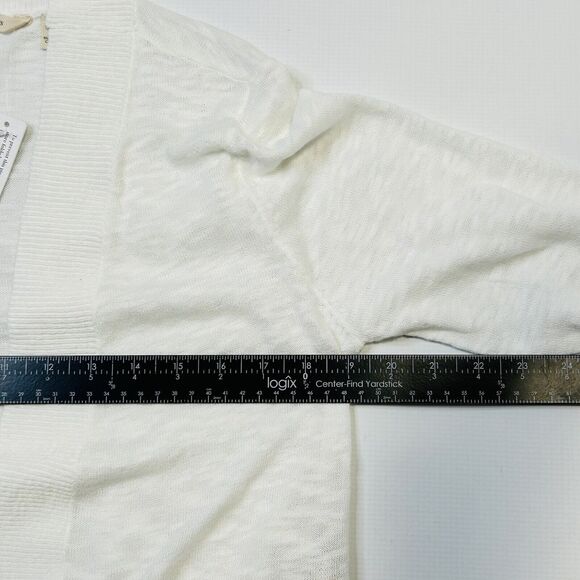 Soft Surroundings Playa Bonita Cardigan Women Med Ivory Sweater Open Front 2DF38 - Picture 10 of 12